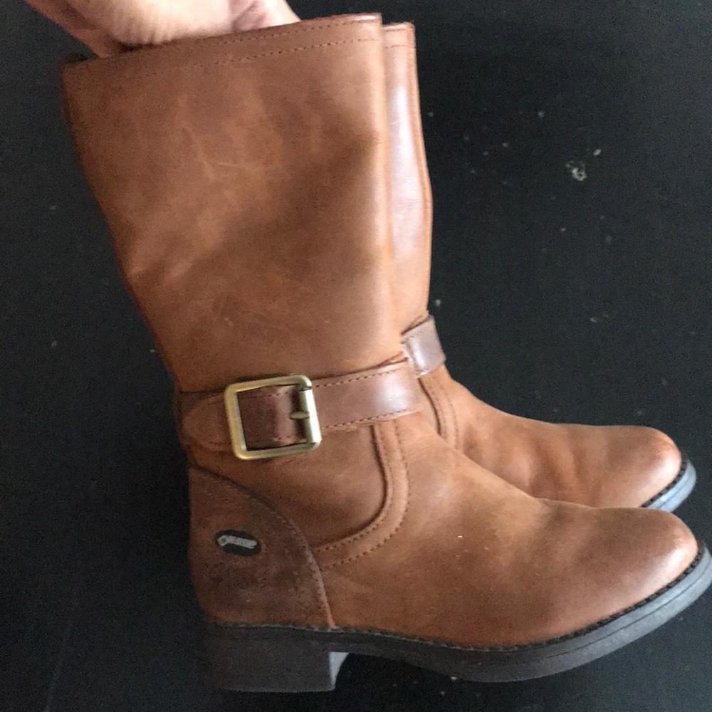 Toddler girl leather riding boots